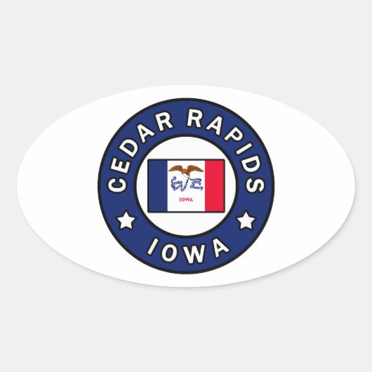 Cedar Rapids Iowa Ovale Sticker (Voorkant)