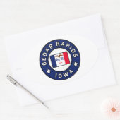 Cedar Rapids Iowa Ovale Sticker (Envelop)