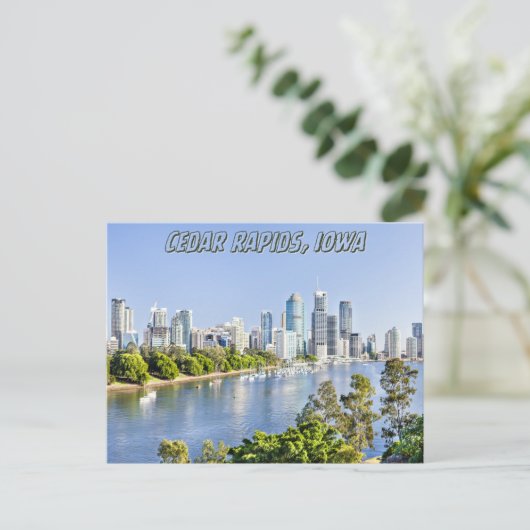Cedar Rapids Iowa River Bridge briefkaart (Staand voorkant)