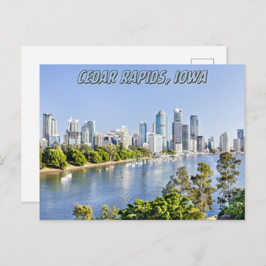 Cedar Rapids Iowa River Bridge briefkaart (Voorkant / Achterkant)