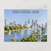 Cedar Rapids Iowa River Bridge briefkaart (Voorkant)
