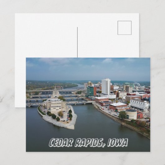 Cedar Rapids Iowa River Briefkaart (Voorkant / Achterkant)
