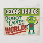 Cedar Rapids Iowa Robot - Funny Briefkaart (Voorkant)