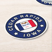 Cedar Rapids Iowa Ronde Kartonnen Onderzetter (Gebogen)