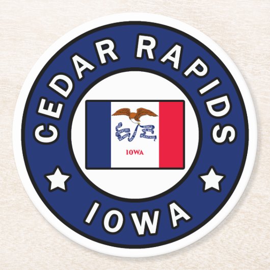 Cedar Rapids Iowa Ronde Kartonnen Onderzetter (Voorkant)