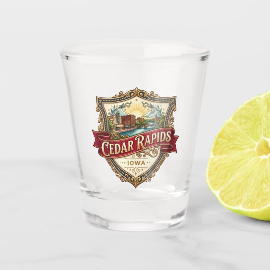 Cedar Rapids Iowa Shot Glas (Voorkant)