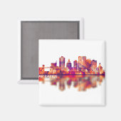 Cedar Rapids Iowa Skyline Magneet (Voorkant / Achterkant)