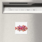 Cedar Rapids Iowa Skyline Magneet (Insitu (Vaatwasser))