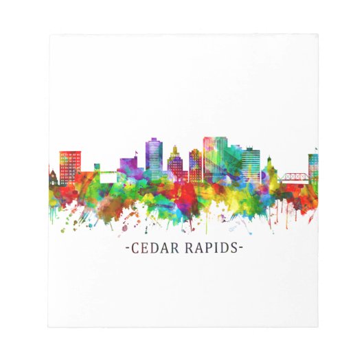 Cedar Rapids Iowa Skyline Notitieblok (Voorkant)