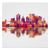 Cedar Rapids Iowa Skyline Perfect Poster (Voorkant)