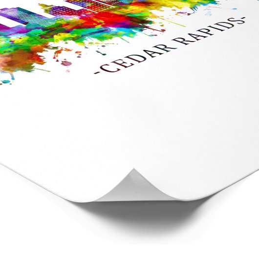 Cedar Rapids Iowa Skyline Poster (Hoek)