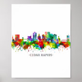 Cedar Rapids Iowa Skyline Poster (Voorkant)