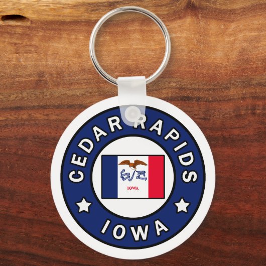 Cedar Rapids Iowa Sleutelhanger (Voorkant)