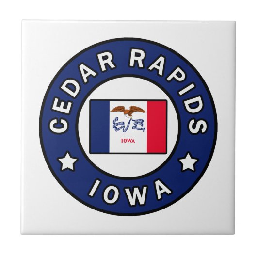 Cedar Rapids Iowa Tegeltje (Voorkant)