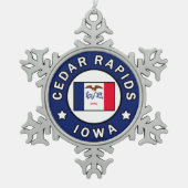 Cedar Rapids Iowa Tin Sneeuwvlok Ornament (Voorkant)