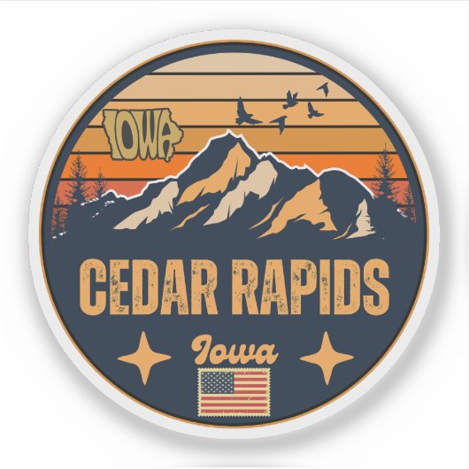 Cedar Rapids, Iowa, Verenigde Staten Sticker (Voorkant)