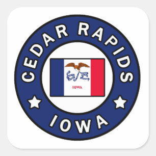 Cedar Rapids Iowa Vierkante Sticker