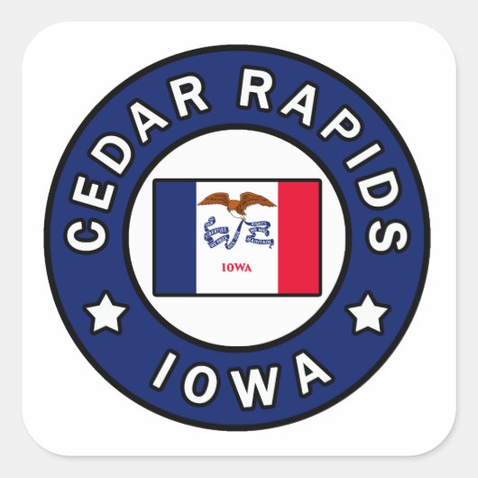 Cedar Rapids Iowa Vierkante Sticker (Voorkant)