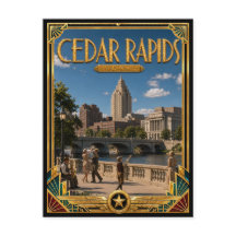 Cedar Rapids Iowa Vintage Art Deco Gouden Tijdperk