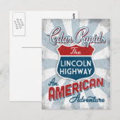 Cedar Rapids Lincoln Highway  America Iowa Briefkaart (Voorkant / Achterkant)