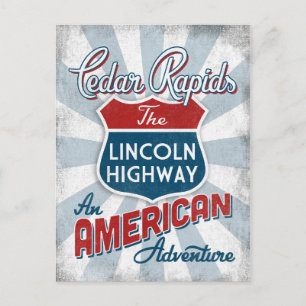 Cedar Rapids Lincoln Highway  America Iowa Briefkaart