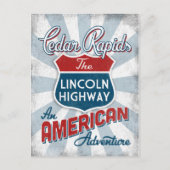 Cedar Rapids Lincoln Highway  America Iowa Briefkaart (Voorkant)