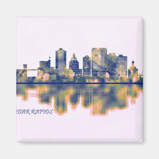 Cedar Rapids Skyline Magneet (Voorkant)