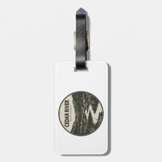 Cedar River National Grassland Stream Bagagelabel (Achterkant verticaal)