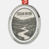 Cedar River National Grassland Stream Metalen Ornament (Links)