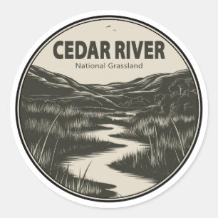 Cedar River National Grassland Stream Ronde Sticker