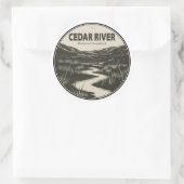 Cedar River National Grassland Stream Ronde Sticker (Tas)