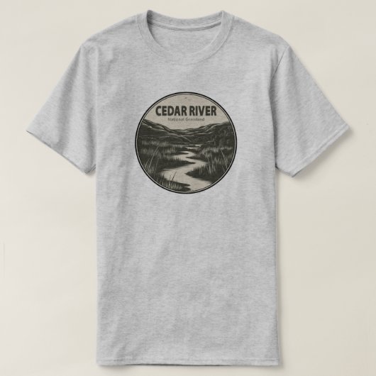 Cedar River National Grassland Stream T-shirt (Design voorkant)
