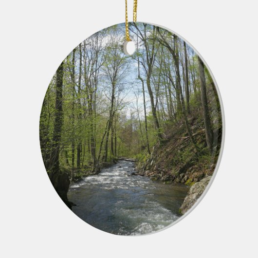 Cedar Run op White Oak Canyon Keramisch Ornament (Links)