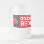 Cedar Springs Red Hawks Matglas Bierpul (Voorkant links)