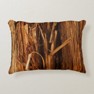 Cedar Textured Wooden Bark look Accent Kussen
