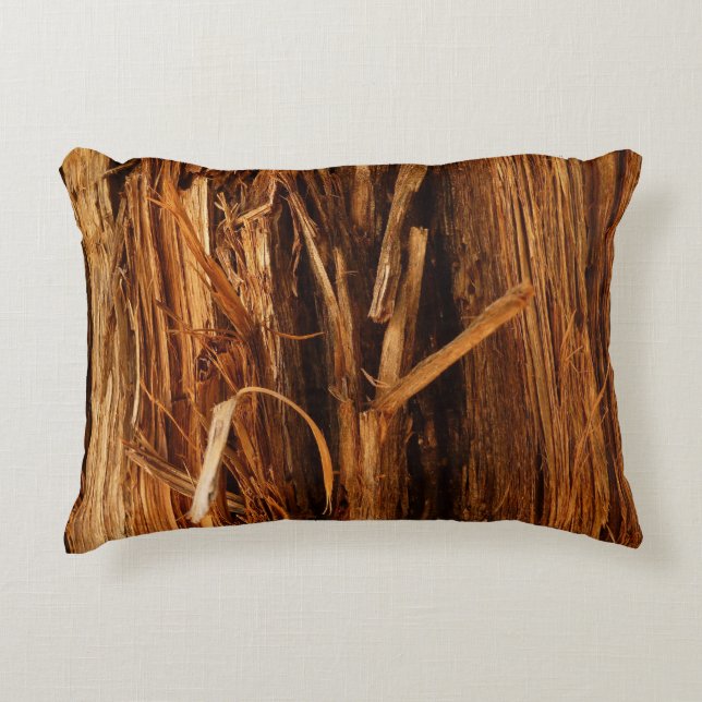 Cedar Textured Wooden Bark look Accent Kussen (Voorkant)