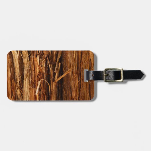 Cedar Textured Wooden Bark look Bagagelabel (Voorkant horizontaal)