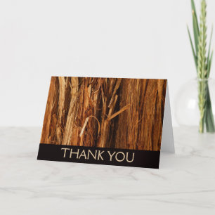 Cedar Textured Wooden Bark look Bedankkaart