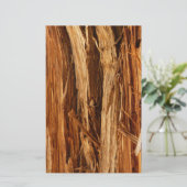 Cedar Textured Wooden Bark look Briefpapier (Staand voorkant)