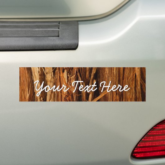 Cedar Textured Wooden Bark look Bumpersticker (Op auto)