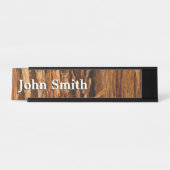 Cedar Textured Wooden Bark look Bureau Naambordje (Voorkant)