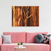 Cedar Textured Wooden Bark look Canvas Afdruk (Insitu (Woonkamer))