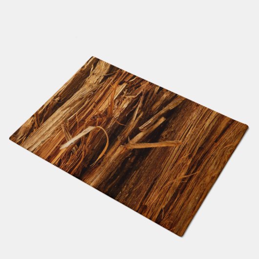Cedar Textured Wooden Bark look Deurmat (Schuin)