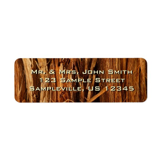 Cedar Textured Wooden Bark look Etiket (Voorkant)