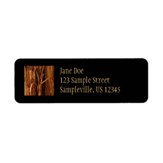 Cedar Textured Wooden Bark look Etiket (Voorkant)
