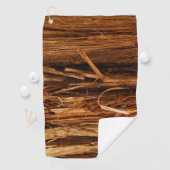 Cedar Textured Wooden Bark look Golfhanddoek (Insitu)