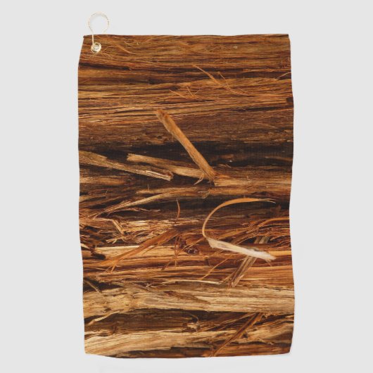 Cedar Textured Wooden Bark look Golfhanddoek (Voorkant)