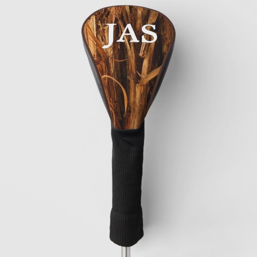 Cedar Textured Wooden Bark look Golfheadcover (Voorkant)