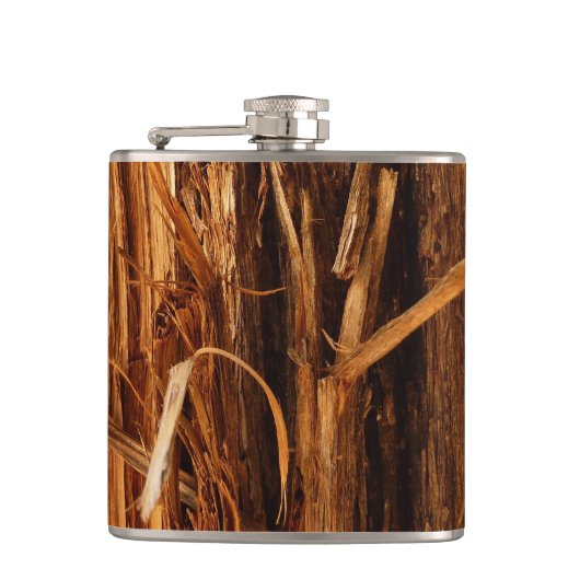 Cedar Textured Wooden Bark look Heupfles (Voorkant)