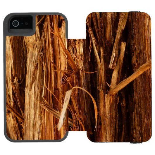 Cedar Textured Wooden Bark look Incipio iPhone Portemonnee Hoesje (Agenda Open)